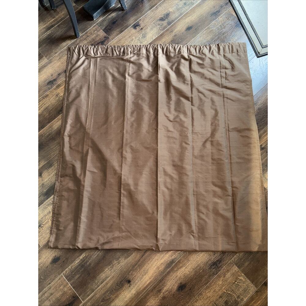 POTTERY BARN 2 Silk Dupioni Drape Curtain 108" Lined Panels Espresso Sun Fading - Picture 10 of 14